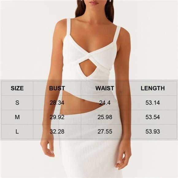 Women Sexy Maxi Dress Cut Out White - Picture 7 of 7